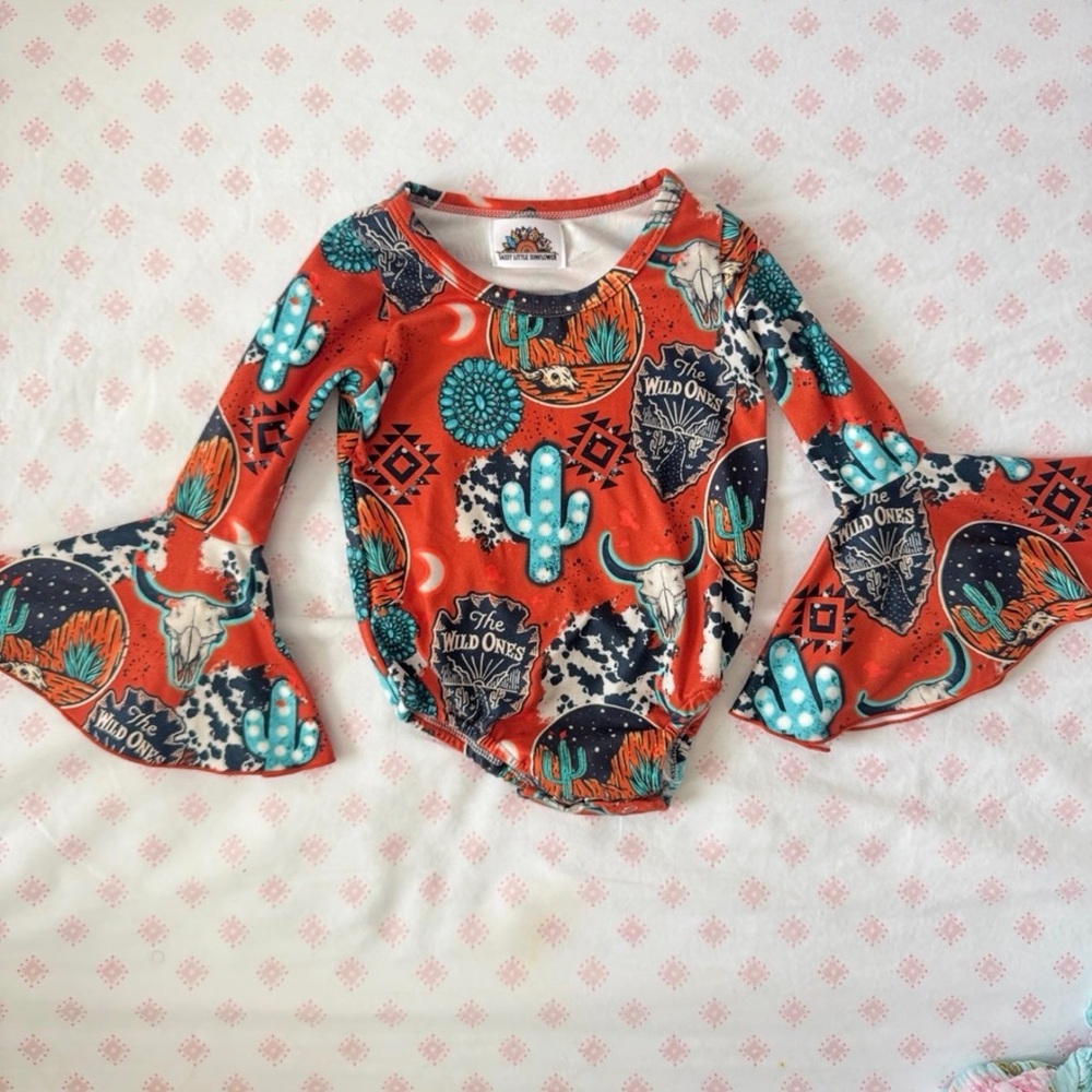 Colorful Western Long Sleeve Top